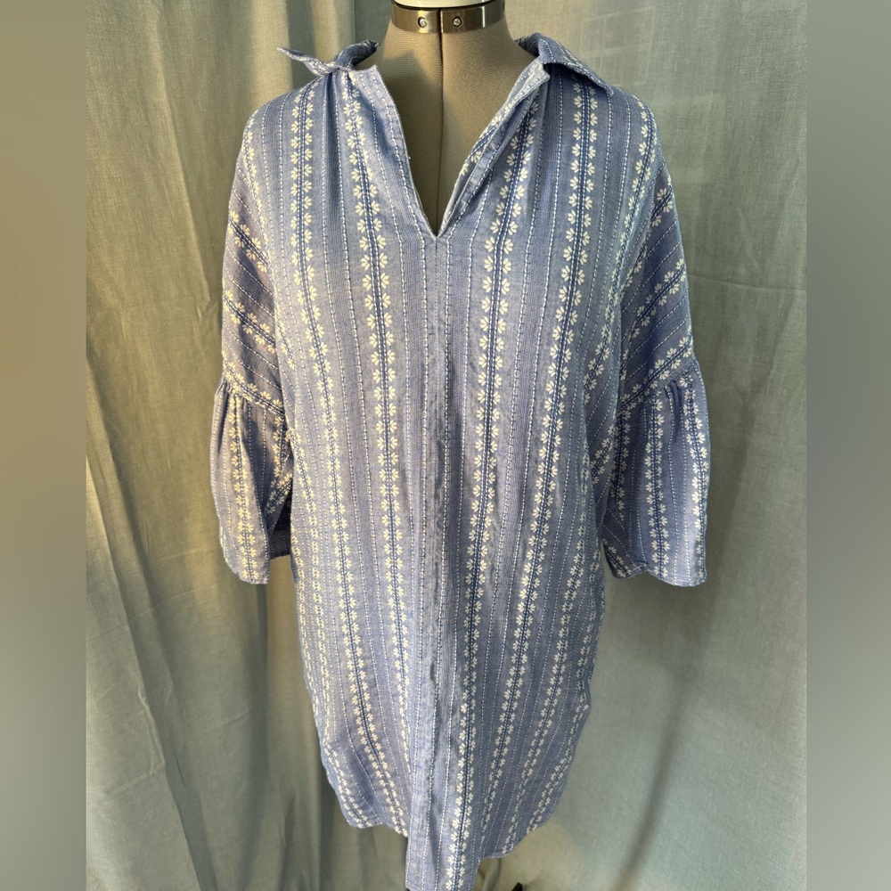 Workshop Republic Clothing Blue and White Striped Dress